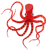 a big red moving octopus
