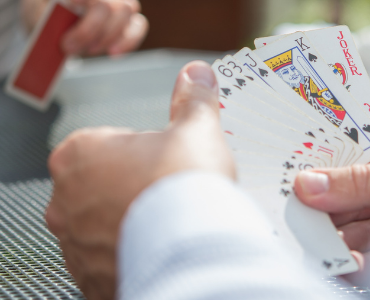 man playing poker