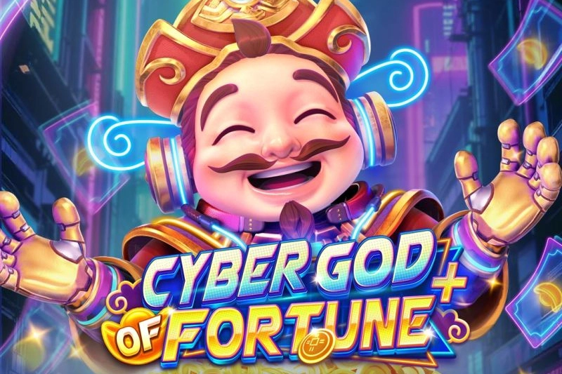 Cyber God of Fortune + Slot Logo